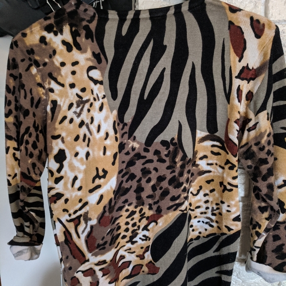 Astrid animal print cardigan with beading. Sm - Picture 3 of 3